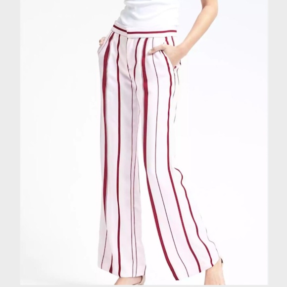 Banana Republic Pants - BANANA REPUBLIC Blake Fit Stripe Wide Leg Pant